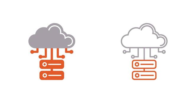 icono de vector de base de datos en la nube