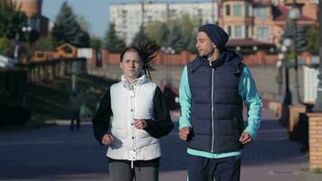 Concept about urban running, sport, fitness and people video