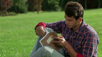 Portrait of a man reading video