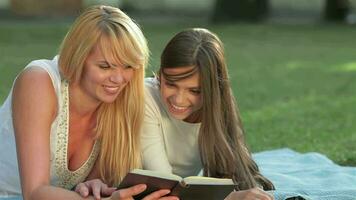 Lying on the grass reading a book video