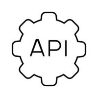 api vector icono. software integración ilustración signo. solicitud símbolo.