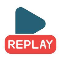 Instant Replay Vector Glyph Two Color Icon For Personal And Commercial Use.