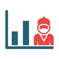 Batting Average Vector Glyph Two Color Icon For Personal And Commercial Use.
