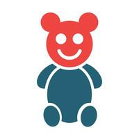 Teddy Bear Vector Glyph Two Color Icon For Personal And Commercial Use.