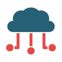 Cloud Compution Vector Glyph Two Color Icon For Personal And Commercial Use.