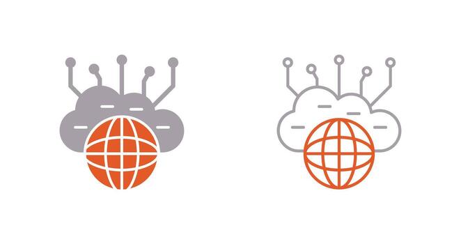 Computing Cloud Vector Icon