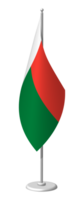 flagga av madagaskar på flaggstång för registrering av högtidlig händelse, möte utländsk gäster. nationell baner av madagaskar. png bild på transparent tillbaka