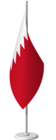 BAHRAIN flag on flagpole for registration of solemn event, meeting foreign guests. National banner of BAHRAIN. PNG image on transparent back