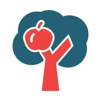 Apple Tree Vector Glyph Two Color Icon For Personal And Commercial Use.