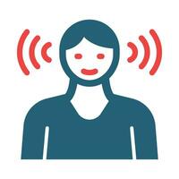 Listening Skills Vector Glyph Two Color Icon For Personal And Commercial Use.