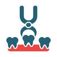 Tooth Extraction Vector Glyph Two Color Icon For Personal And Commercial Use.