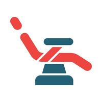 Dentist Chair Vector Glyph Two Color Icon For Personal And Commercial Use.