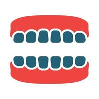 Denture Vector Glyph Two Color Icon For Personal And Commercial Use.