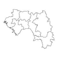 Guinea map with administrative divisions. Vector illustration.