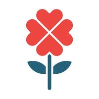 Four Leaf Clover Vector Glyph Two Color Icon For Personal And Commercial Use.