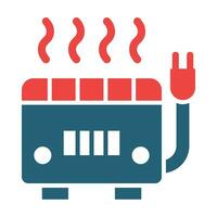 Convection Heater Vector Glyph Two Color Icon For Personal And Commercial Use.