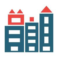 Cityscape At Dusk Vector Glyph Two Color Icon For Personal And Commercial Use.