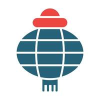 Red Paper Lantern Vector Glyph Two Color Icon For Personal And Commercial Use.