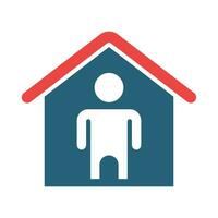 Stay At Home Vector Glyph Two Color Icon For Personal And Commercial Use.