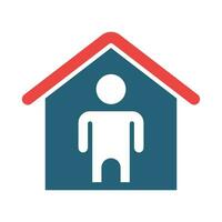 Stay At Home Vector Glyph Two Color Icon For Personal And Commercial Use.