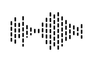 Sound wave or voice message icon. Music waveform, track radio play. Audio equalizer line. Vector illustration