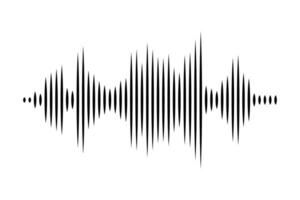 Sound wave or voice message icon. Music waveform, track radio play. Audio equalizer line. Vector illustration