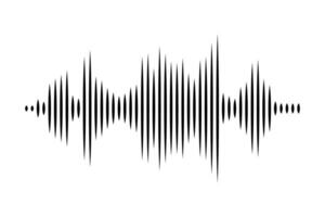 Sound wave or voice message icon. Music waveform, track radio play. Audio equalizer line. Vector illustration