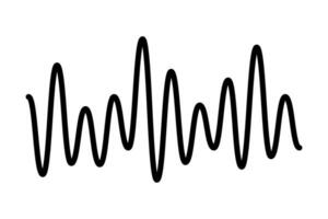 Sound wave or voice message icon. Music waveform, track radio play. Audio equalizer line. Vector illustration