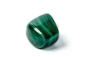 Macro Malachite mineral stone on white background photo