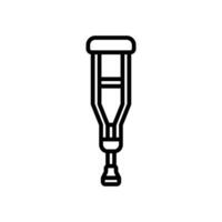 crutches icon vector in line style