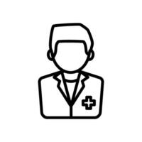 médico icono vector en línea estilo