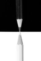 white and black pencil on white and black background photo