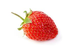 beautiful and ripe red strawberries on a white background photo