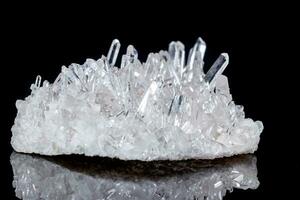 Macro Mineral Stone Rhinestone in Crystals on a Black Background photo