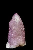 macro mineral stone amethyst cactus on a black background photo