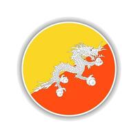 Abstract Circle Bhutan Flag Icon vector