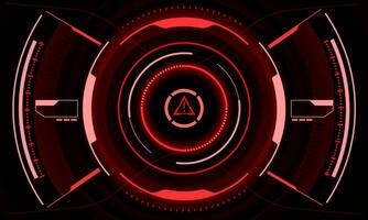 HUD red sci-fi interface screen view geometric design virtual reality futuristic technology creative display vector