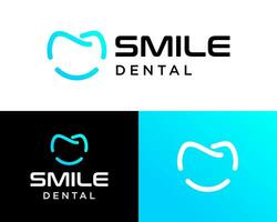dental dentista salud médico paciente sonrisa logo diseño. vector