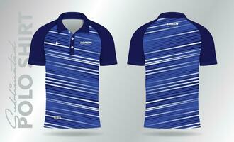 azul polo jersey Bosquejo modelo diseño para fútbol, fútbol, bádminton, tenis, o deporte uniforme vector