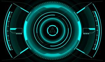 HUD blue neon sci-fi interface screen view geometric design virtual reality futuristic technology creative display vector