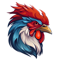 Rooster Artistic Style Painting Drawing Cartoon Style Illustration No Background Perfect for Print on Demand Merchandise AI Generative png