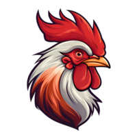 Rooster Artistic Style Painting Drawing Cartoon Style Illustration No Background Perfect for Print on Demand Merchandise AI Generative png