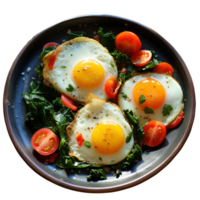 Sunny Side Up Eggs Breakfast No Background AI Generative png