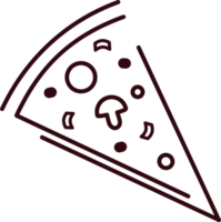 Slice of pizza  icon png, transparency. Simple sign. Line style. Badge fast food sketch for brochures, banner, restaurant menu and cafe. png