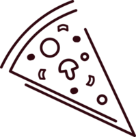 fatia do pizza ícone png, transparência. simples placa. linha estilo. crachá velozes Comida esboço para brochuras, bandeira, restaurante cardápio e cafeteria. png