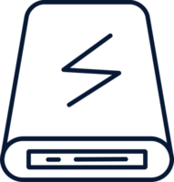 Portable external hard drive disk. Icon in line style design for website, app, UI. PNG, transparent. illustration. png