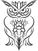 Owl bird tattoo vector