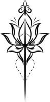tatuaje tribal de la flor vector