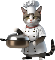 gato vistiendo un cocinero uniforme.ai generado png