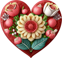 heart with flowers. AI Generated png